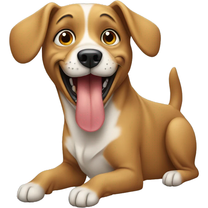 Dog sitting and panting  emoji