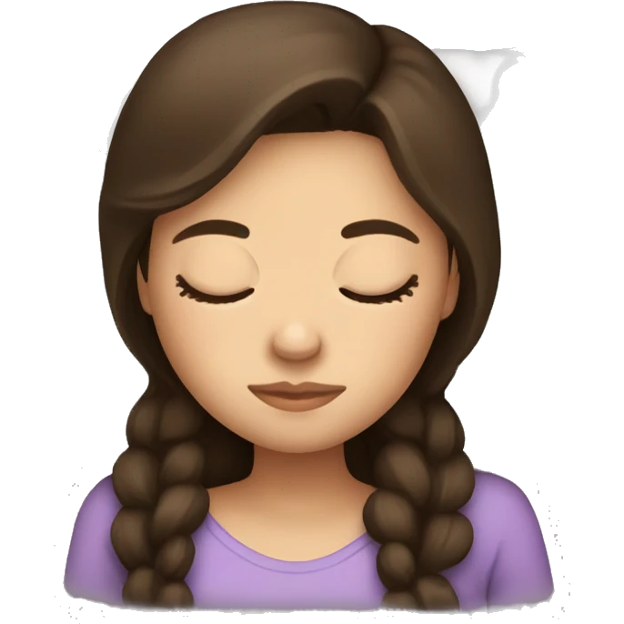Brunette girl sleeping emoji