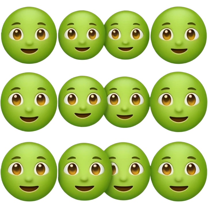 Green emoji with all expression  emoji