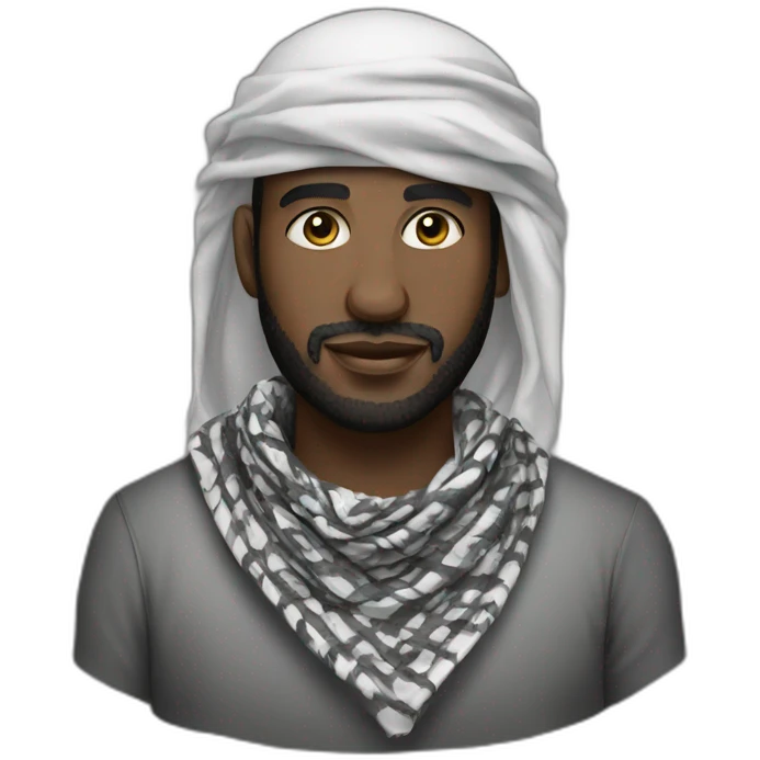 Keffiyeh black male emoji