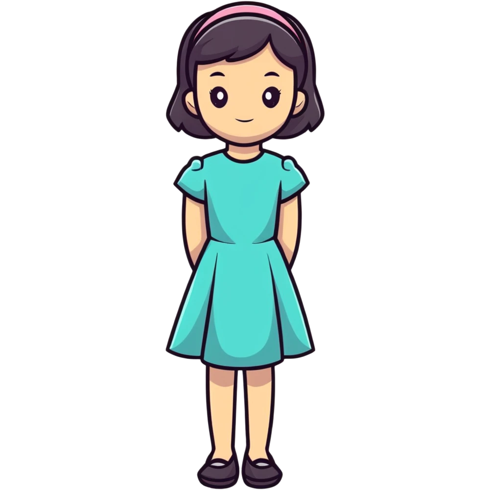 teen girl in a blue dress emoji