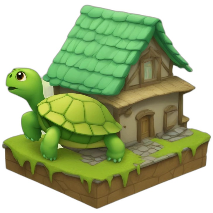 Tortue sur une maison emoji