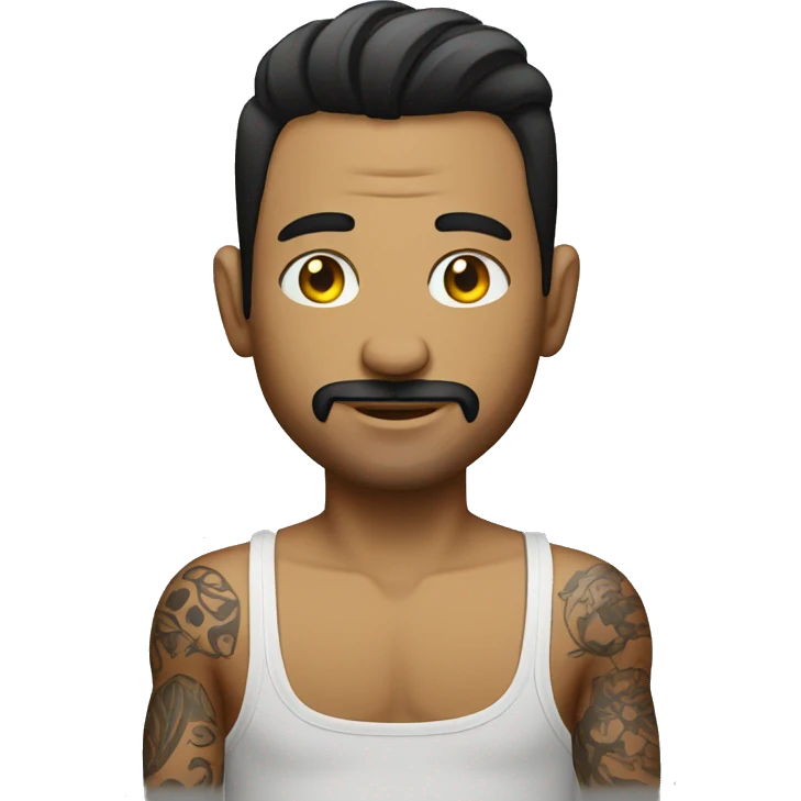 Hombre con tatuajes emoji