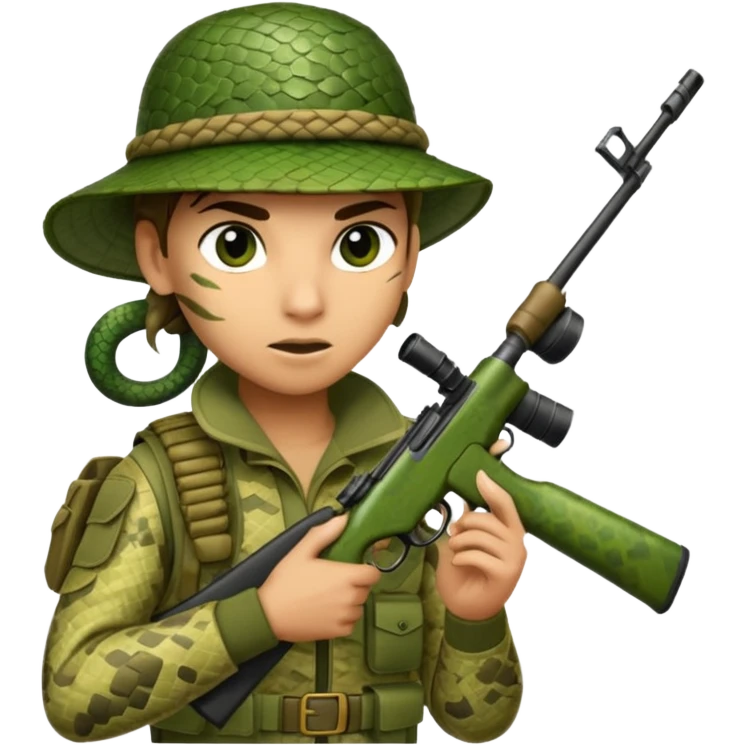 A snake sniper emoji