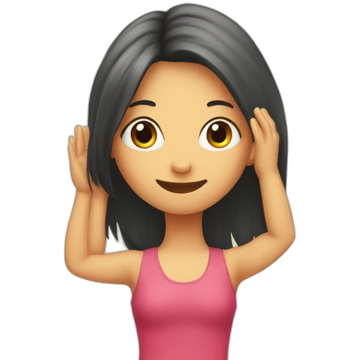 Long hair girl handstand emoji