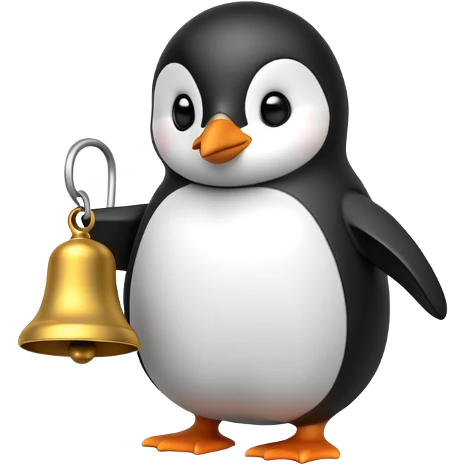Penguin ringing bell emoji