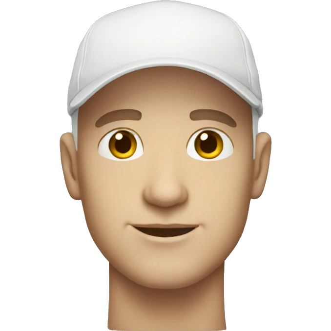 white bald man wearing a  cap  emoji