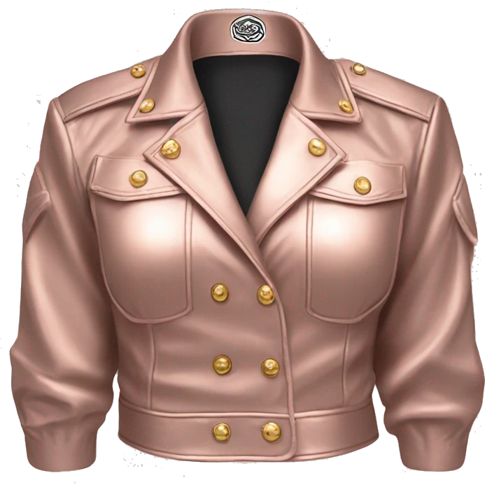 Realistic Isolated Rose gold military style bolero jacket. emoji