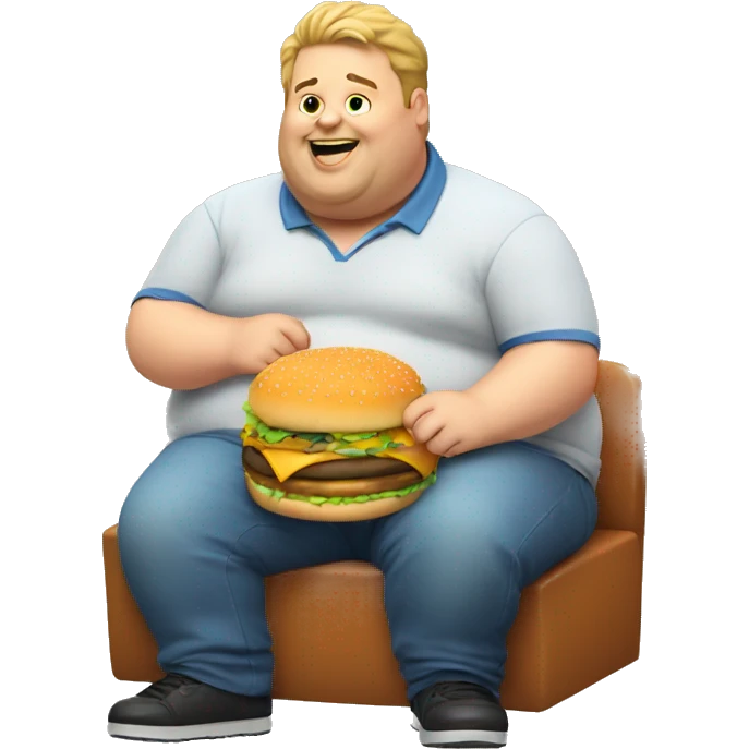 Fat guy eating burger  emoji