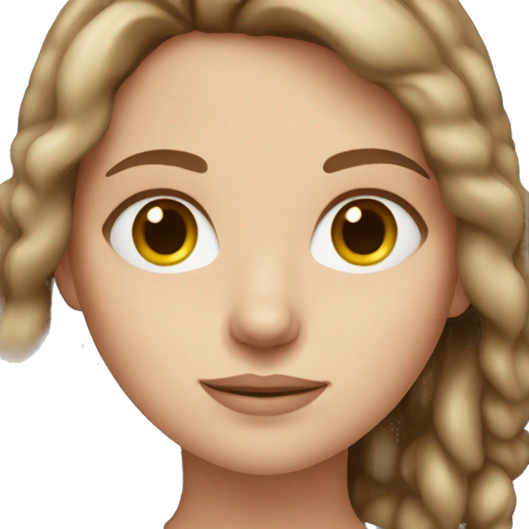 white girl with brown hair  emoji