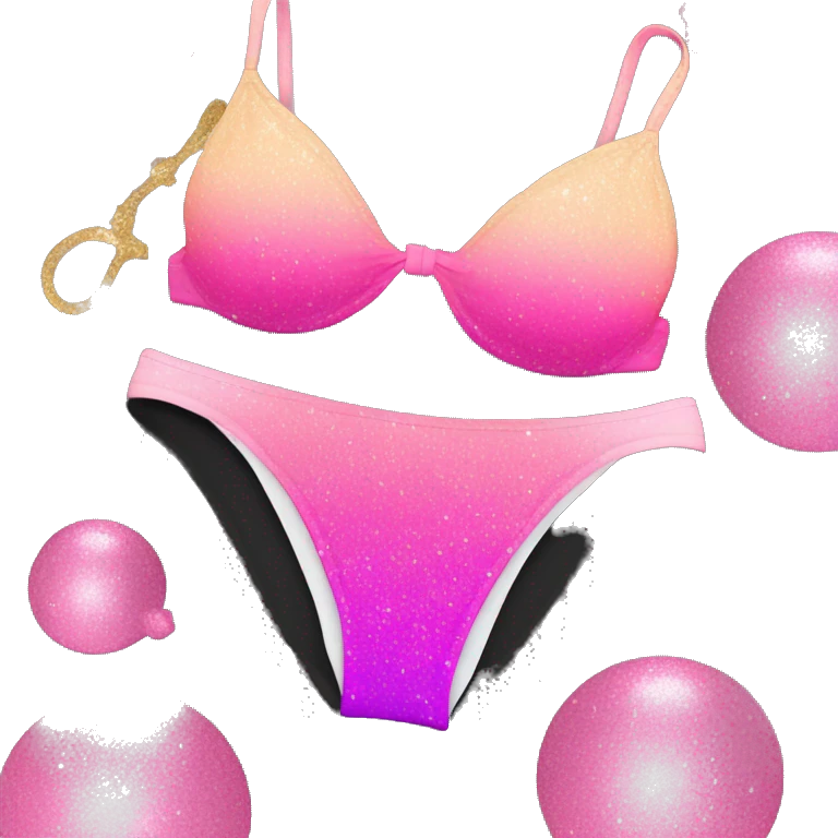 Pink ombre bikini bottoms with glitter  emoji