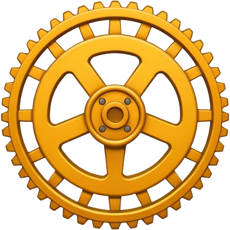 warning sign with gear emoji