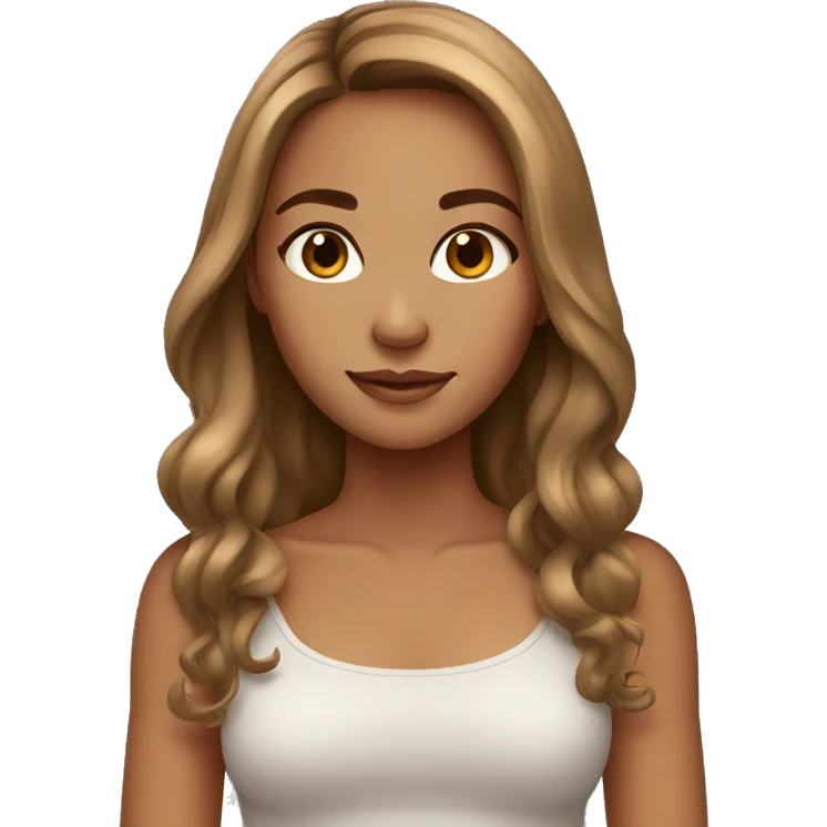 stunning tan girl light brown hair emoji
