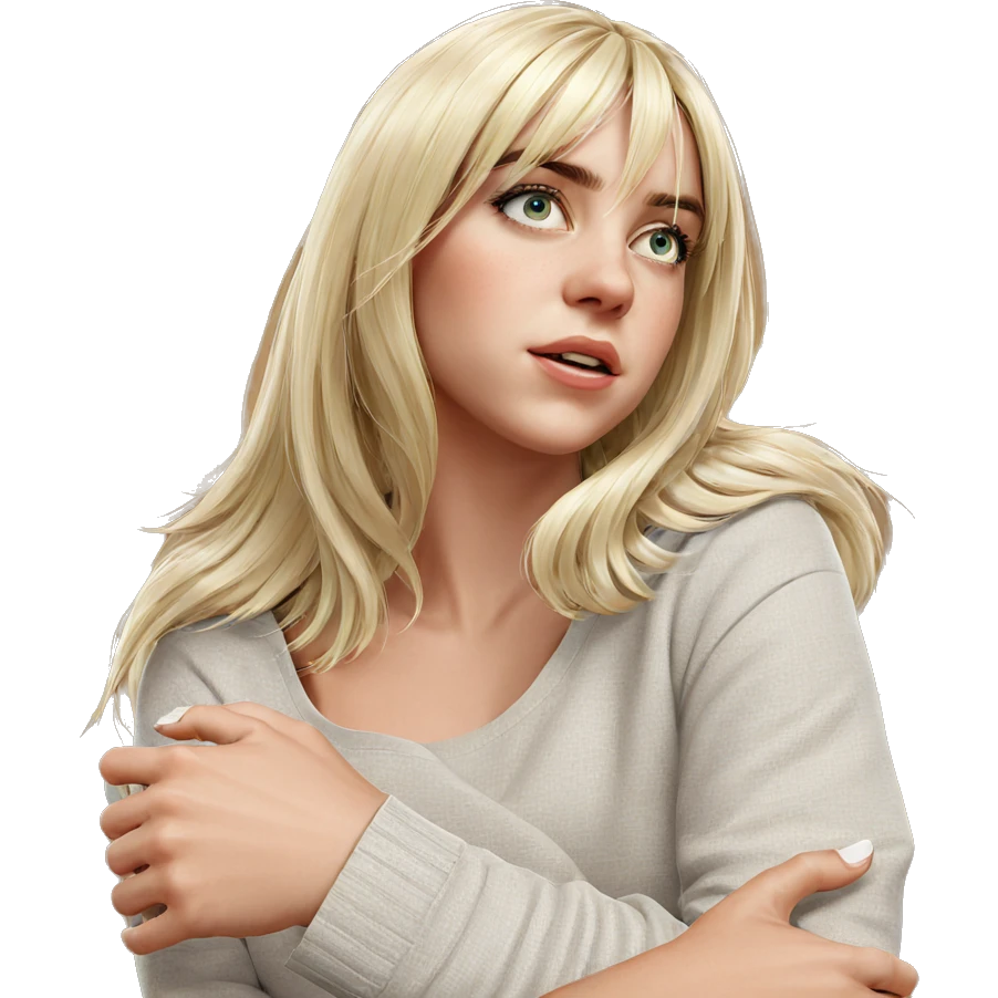 realistic portrait of blonde girl emoji