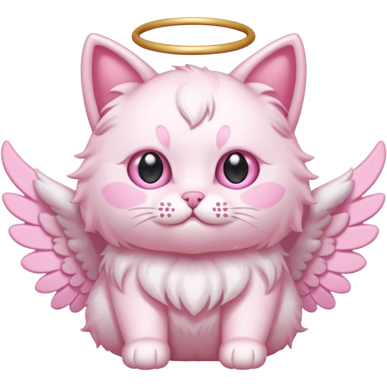 pastel pink spam angel cat with five glowing eyes emoji