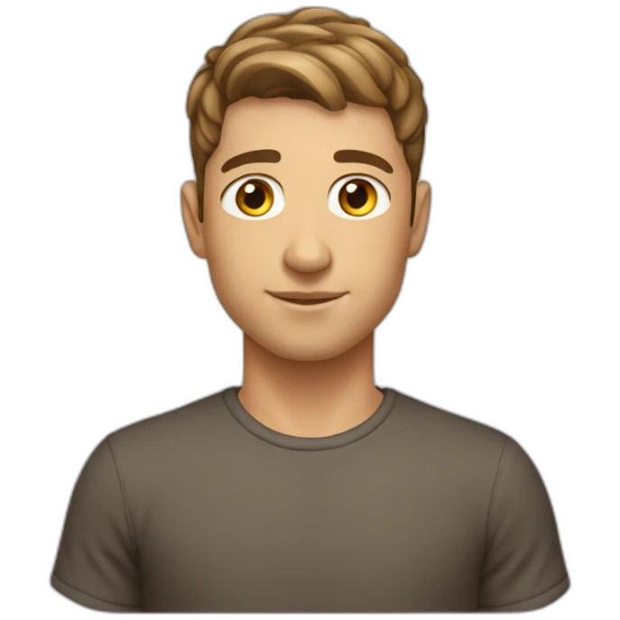 French crop mid fade Brown Hair Young caucasian man emoji emoji
