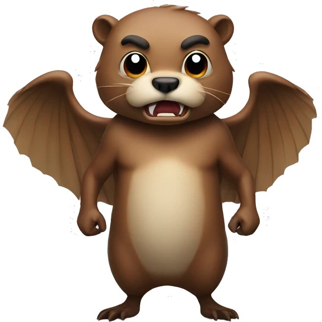 Angry winged beaver emoji