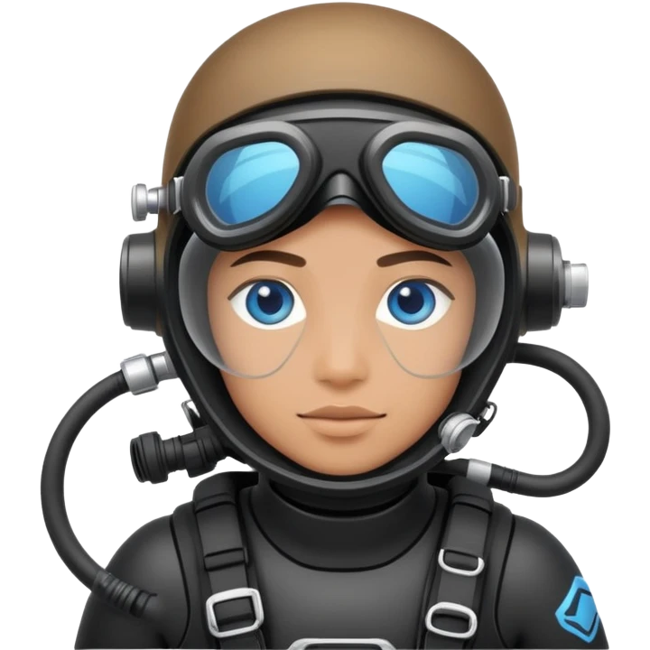 underwater diver blue eyes emoji