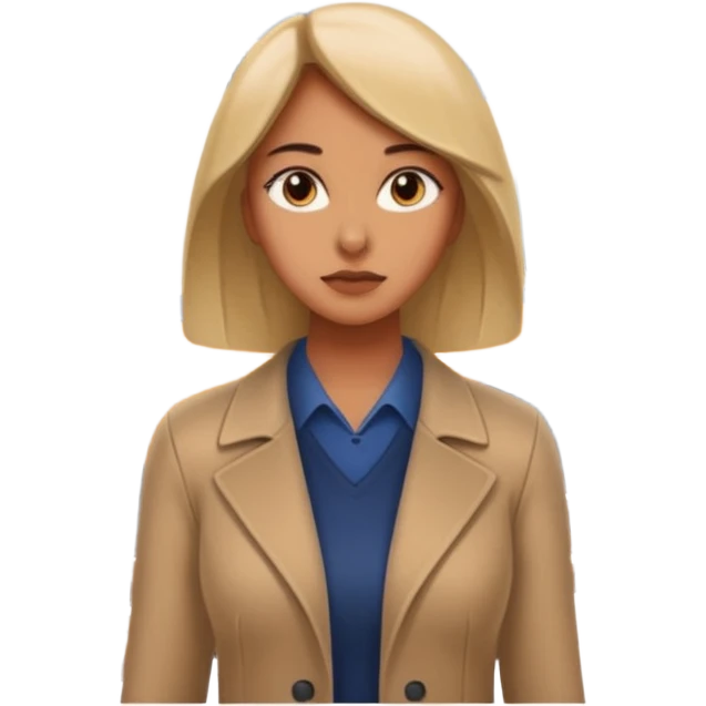 Woman standing in front of a moving train just staring forward emoji