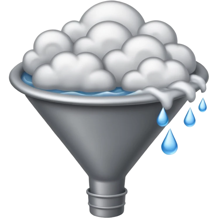 A developing funnel touching down from storm clouds. emoji