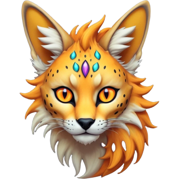 Epic Edgy Colorful ethereal eldritch Sergal-Serval-Fionbri emoji