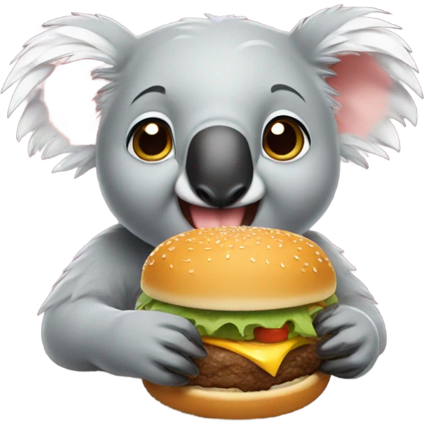 Koala eating a hamburger emoji