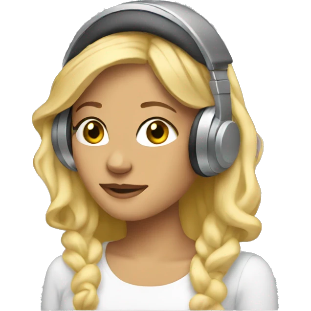 blonde in headphones emoji