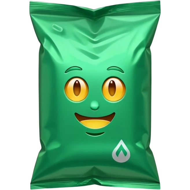 green pacaged chip without writing emoji