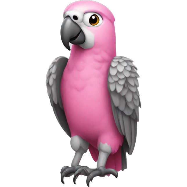 Pink and gray parrot emoji