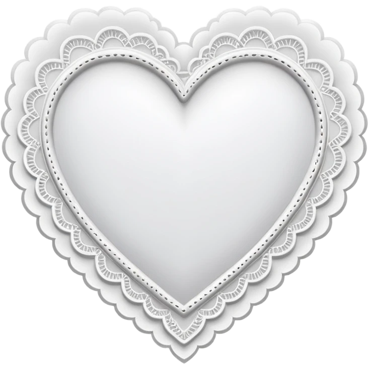white heart with lace border emoji