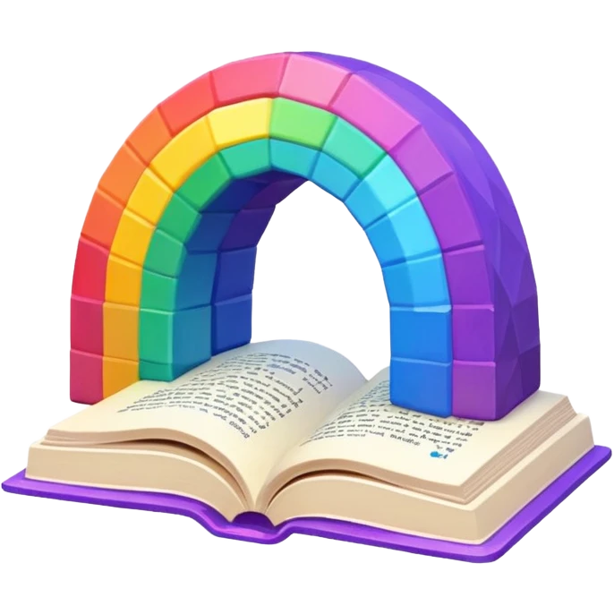 fantasy magic RAINBOW book low poly emoji