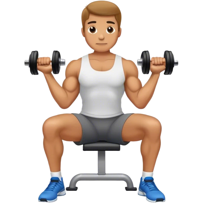 man seated dumbbell wrist curl emoji