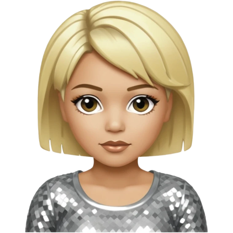 T-Boz from TLC with short blonde hair, silver outfit emoji