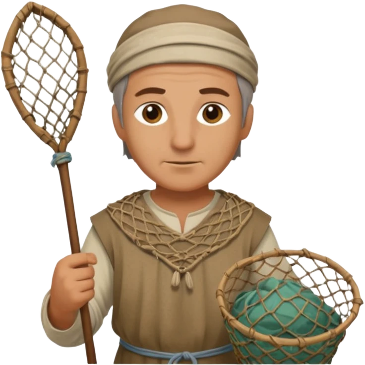 fisher with net in Medieval Villagers emoji