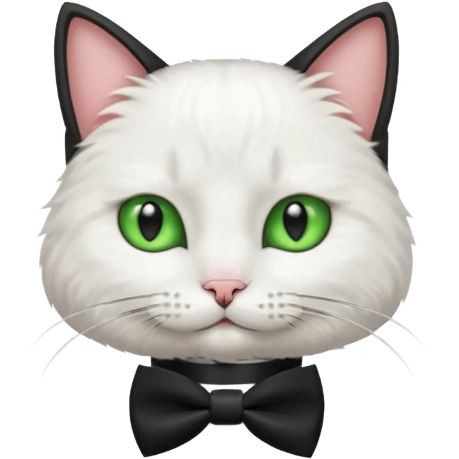 Cat with bow-tie collar, half body emoji