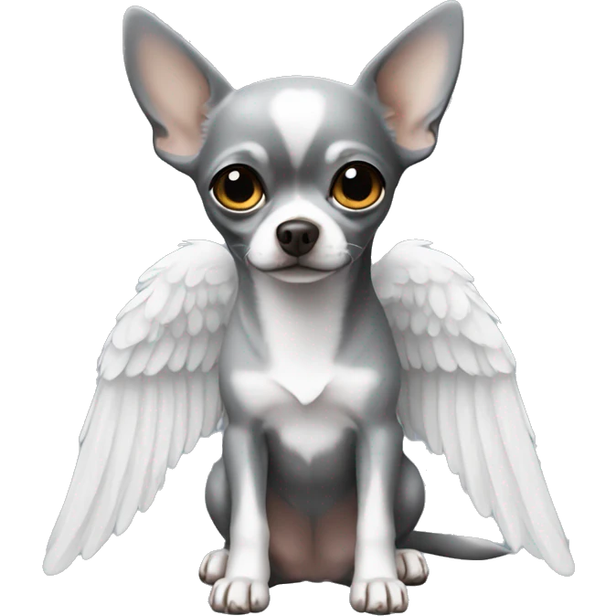 Grey chihuahua Angel  emoji