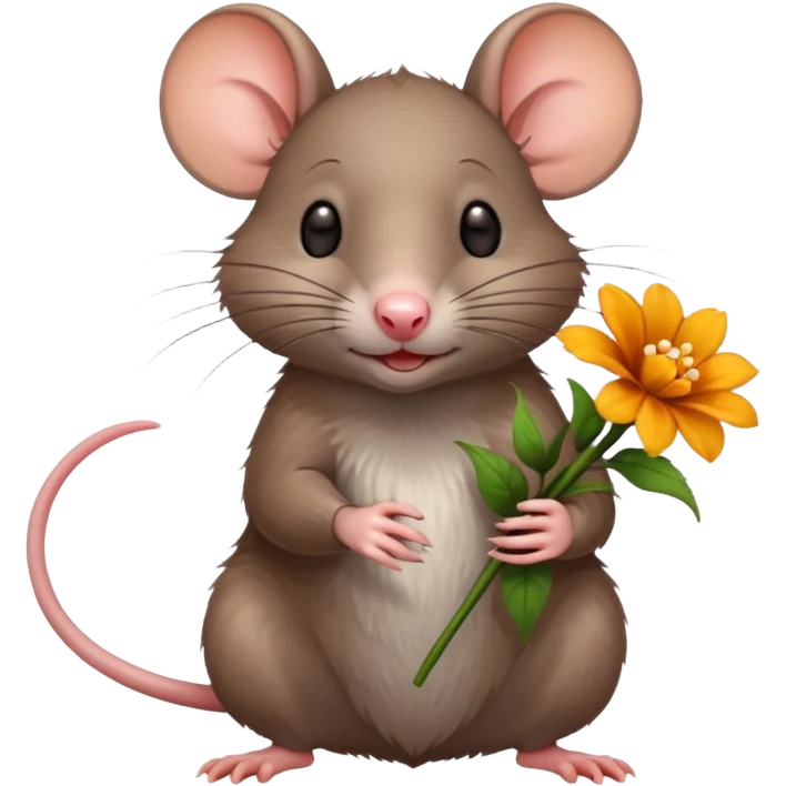 Rat with flower emoji