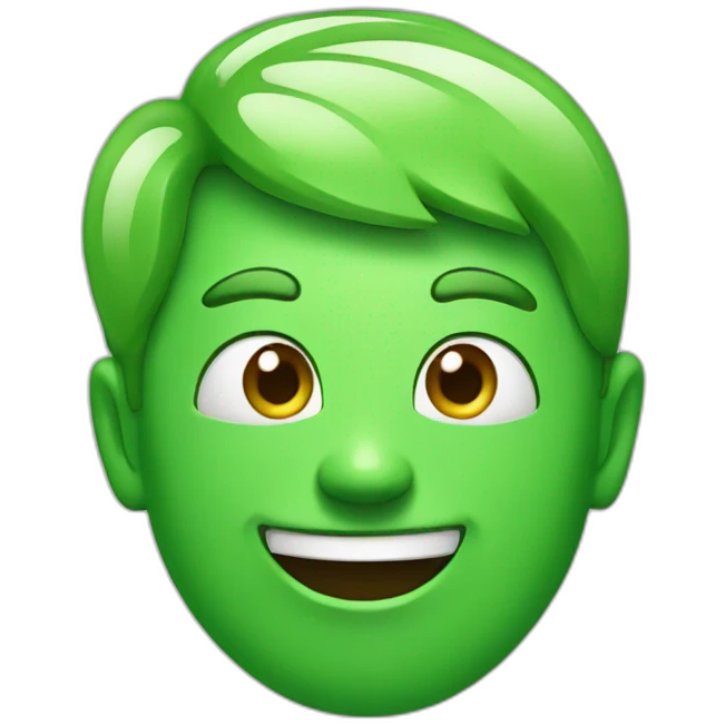 green face happy face emoji
