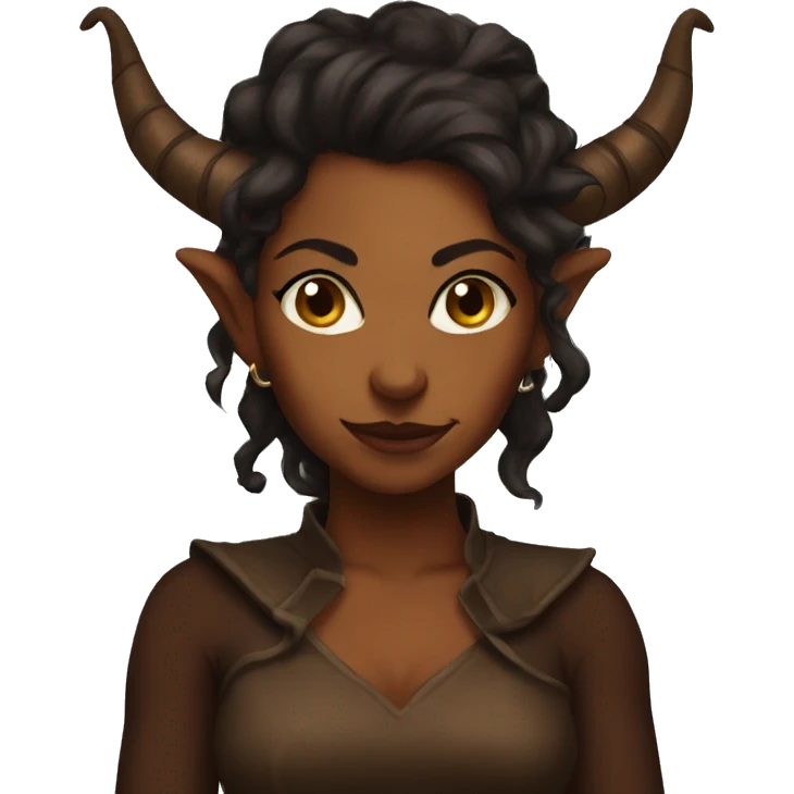 Brown female tiefling emoji