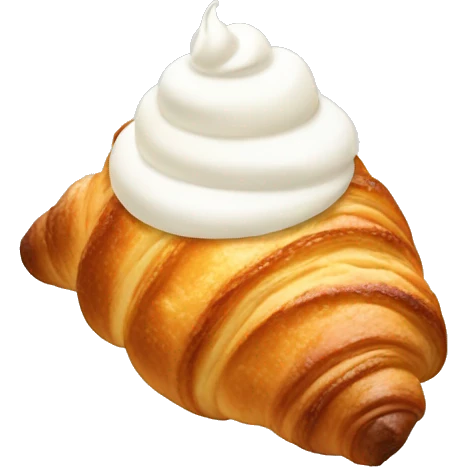 Croissant with whipped cream  emoji