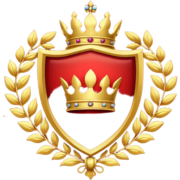 Royal crest, red color, a bit gold frames emoji