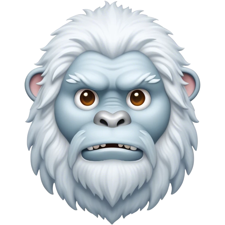 Cinematic Noble Yeti Portrait Emoji, Grand and enigmatic, with a towering, snow-dusted figure in pristine whites and cool blues, exuding ancient, mystical wisdom and stoic majesty, simplified yet exquisitely detailed with frosty textures, glowing with a gentle, icy outline that captures the awe-inspiring presence of a guardian of the frozen wilds! emoji