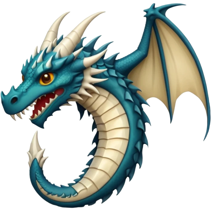 iOS style emoji, minimal dragon fang, dark fantasy object emoji