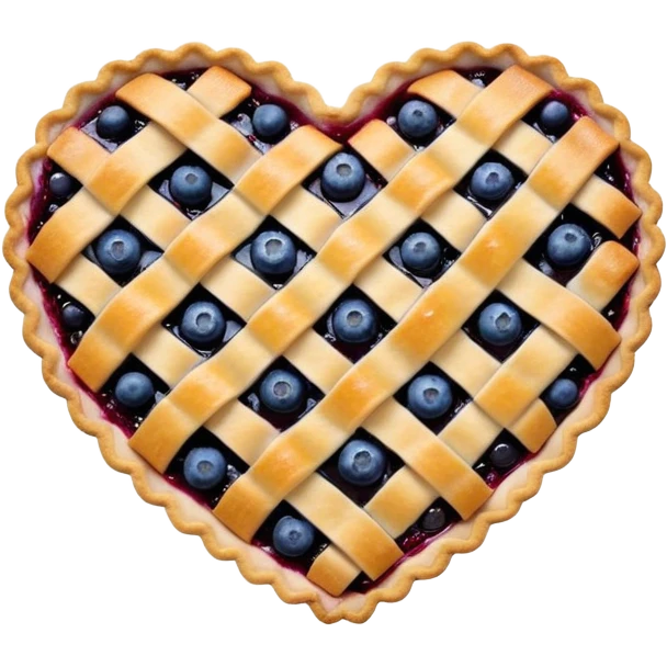 realistic bluebery pie heart shape emoji