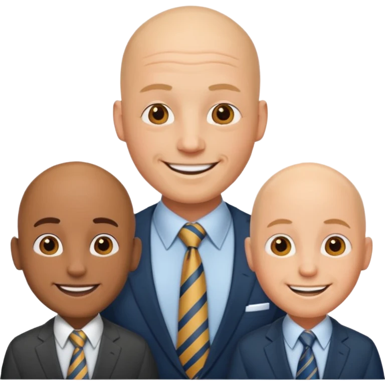 bald men with ties emoji