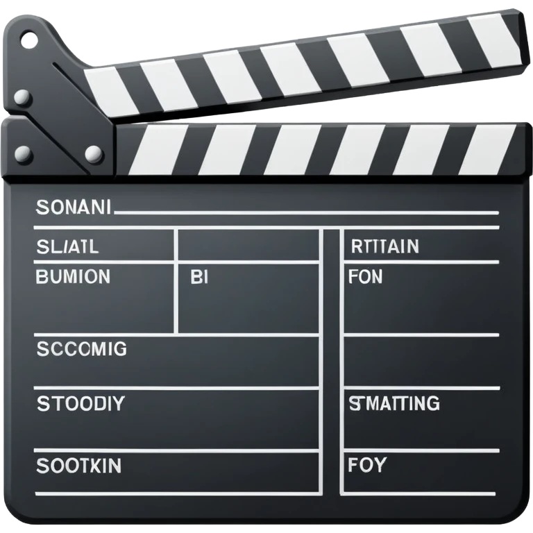 extremely simplified movie slate outline drawing, only essential black lines, no details emoji