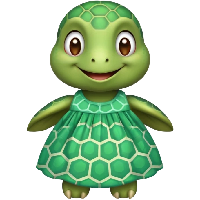Turtle wearing a dress emoji