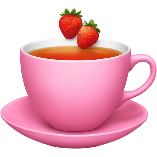 Pink tea cup filled with strawberry tea emoji