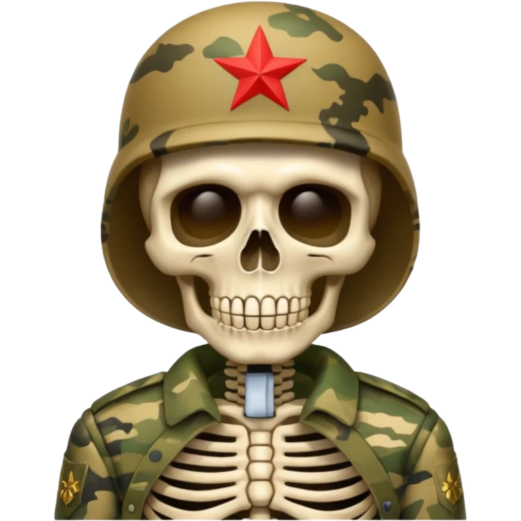 generate a realistic skeleton in Russian military camouflage emoji