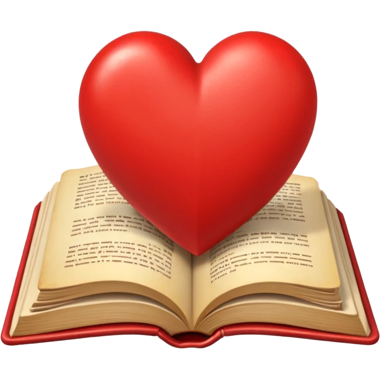 heart over an open book emoji